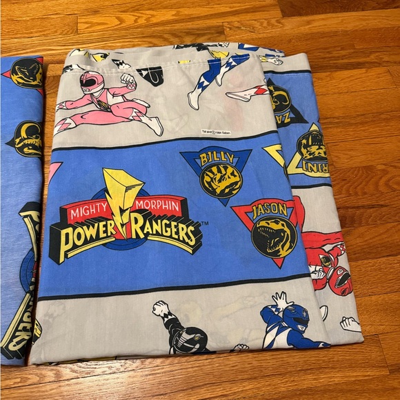 Vintage 90s Power Rangers Twin Sheets Set, Size Twin, Flat and Fitted Fabric - Picture 4 of 12